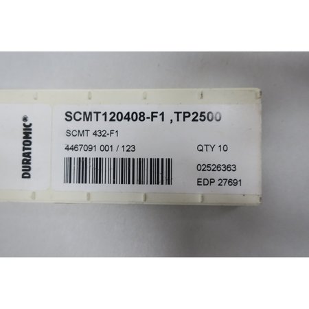 Seco Carbide Insert Pack of 10 SCMT120408-F1 TP2500